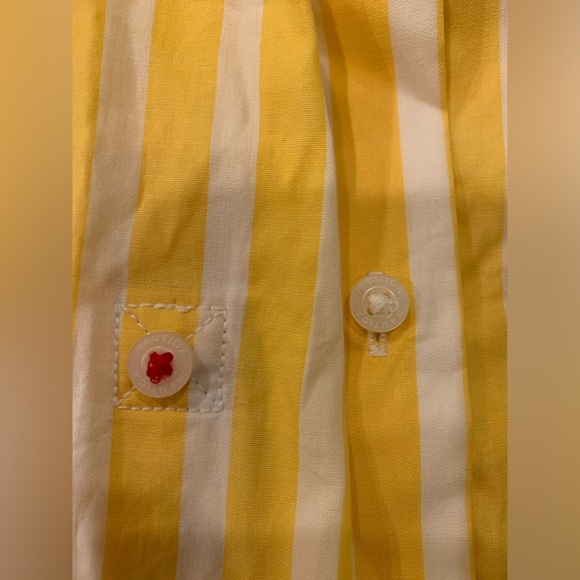 100% Cotton Nautica Jean Company Yellow Striped Button-Up Shirt - Picture 5 of 8